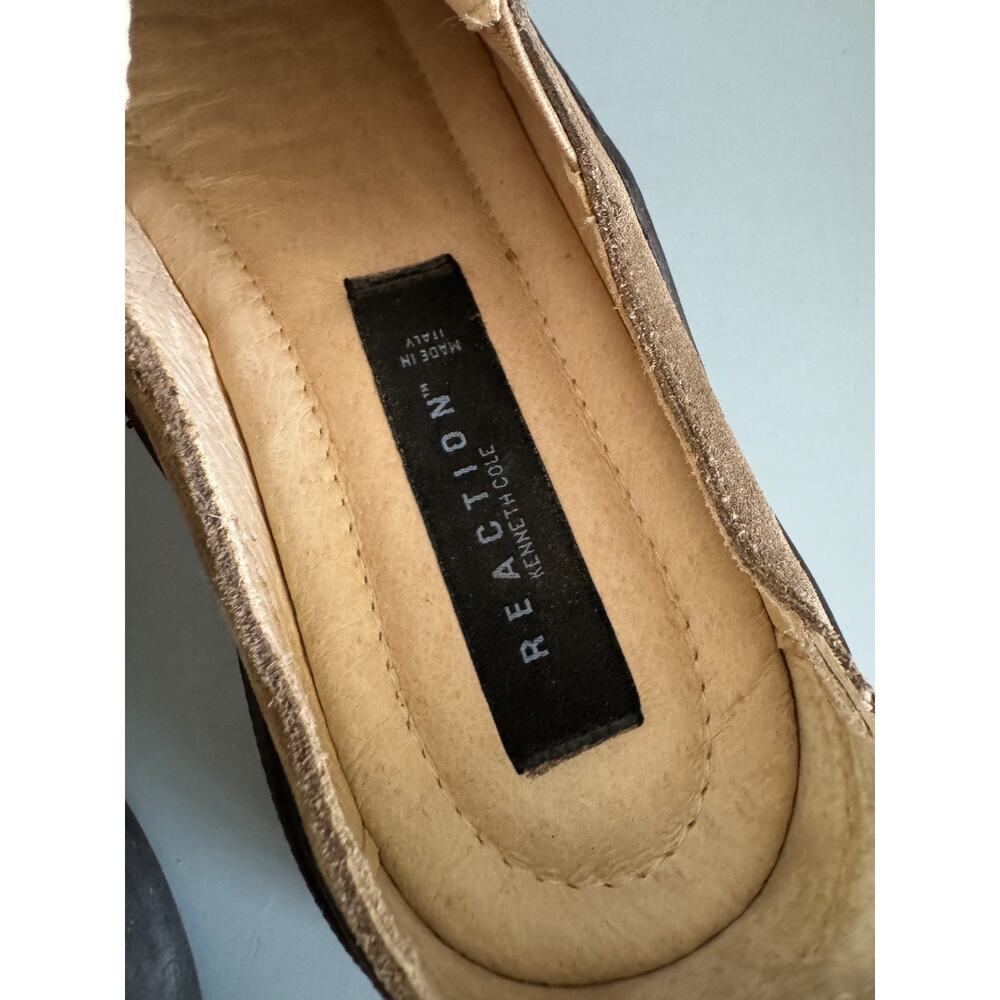 Vtg Y2K Kenneth Cole Reaction Shoe Size 43 Suede Chunky Lug Sole Slip On Clog - Picture 5 of 7